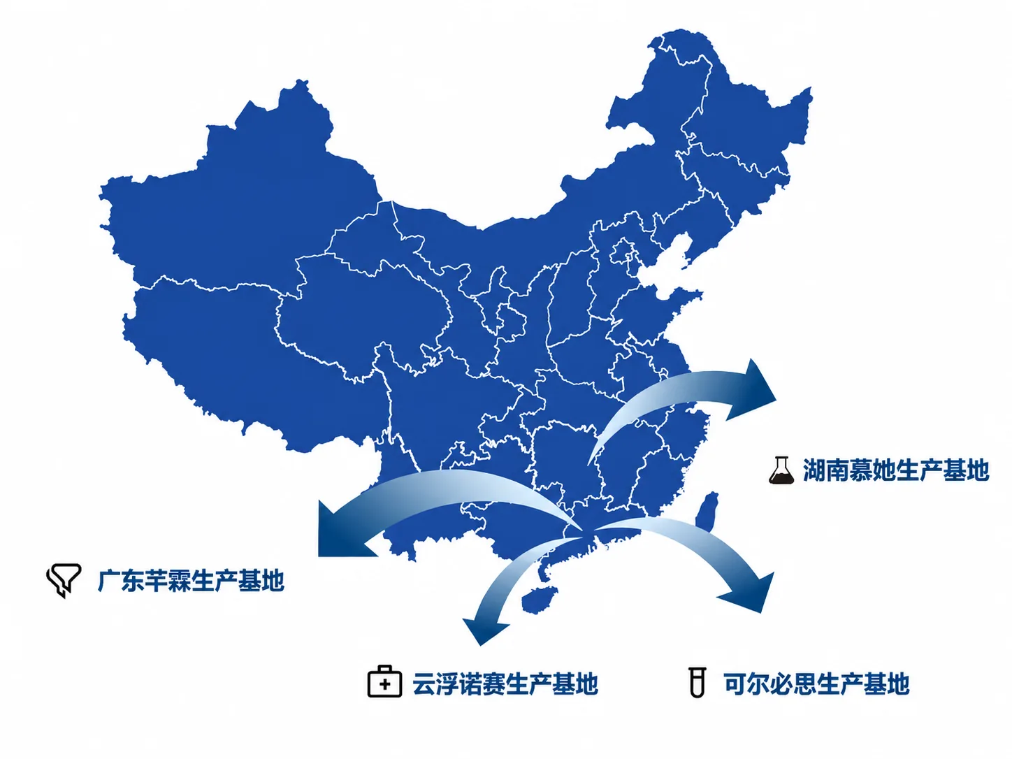 芊霖集团四大生产基地分布地图及基地名称